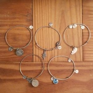 Silver Alex & Ani bracelets